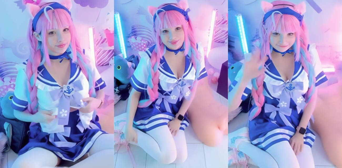 欧美混血网黄【HidoriRose】自慰福利，白丝短裙尽显妩媚，假屌猛插白虎粉穴雪白巨乳令人垂涎